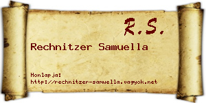 Rechnitzer Samuella névjegykártya
